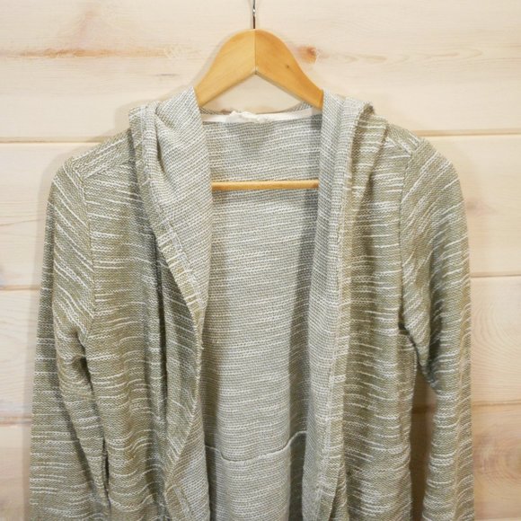 Mistic Prysm Women's Size M Hooded Cardigan Casual Beachy Pockets Neutral - Picture 2 of 6